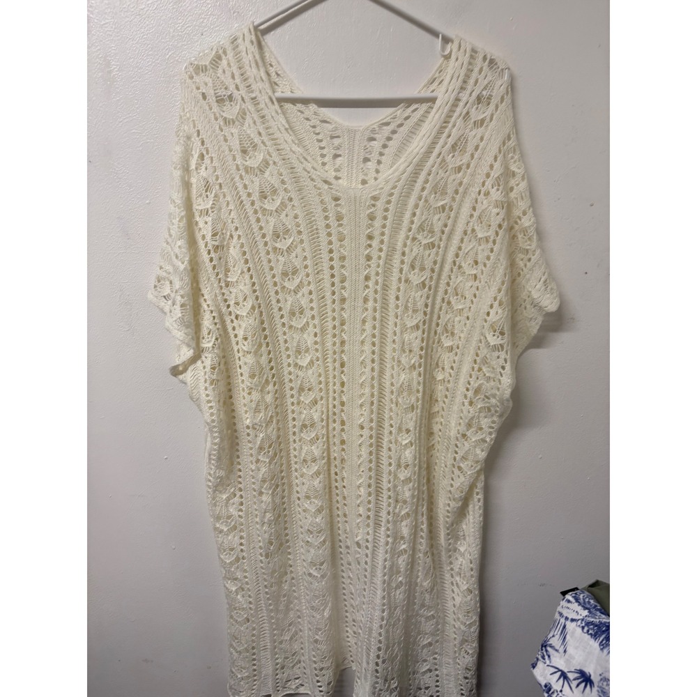 Boho Chic Crochet Knit Beach Cover Up Kimono Coastal Resortwear Summer Vacation